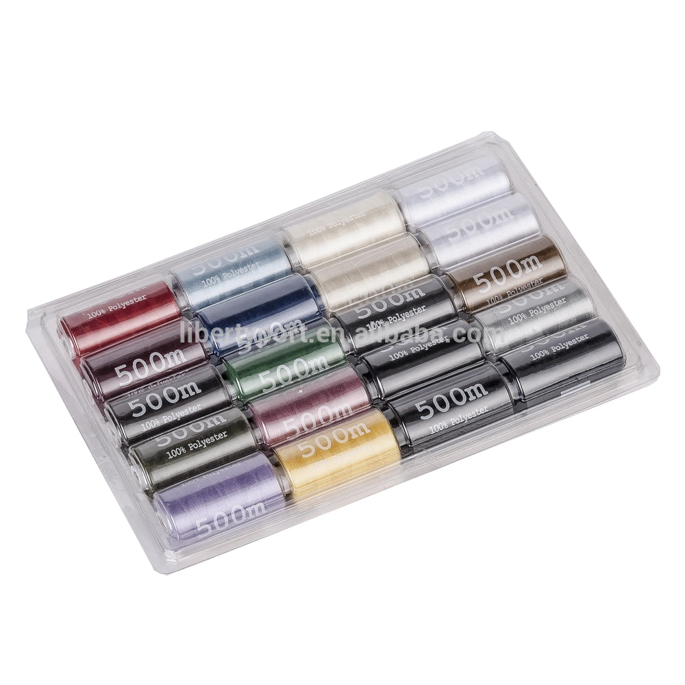 18 colors 500 meters 100% Polyester Sewing Thread