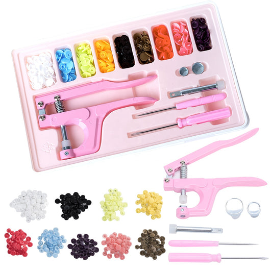 Pink Snap Fastener set with plier